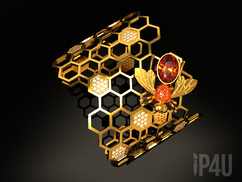 The bracelet with a bee on a honeycomb image 1