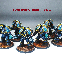 Warhammer 30k. The Horus Heresy. Saturnine Terminator Squad. The XIII Legion, the Ultramarines.