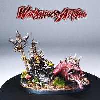Warhammer Age of Sigmar Gloomspite Gitz. Loonboss with Giant Cave Squig. Skarsnik and Gobbla.