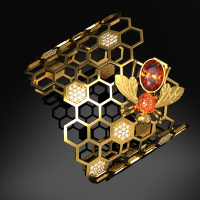 The bracelet with a bee on a honeycomb